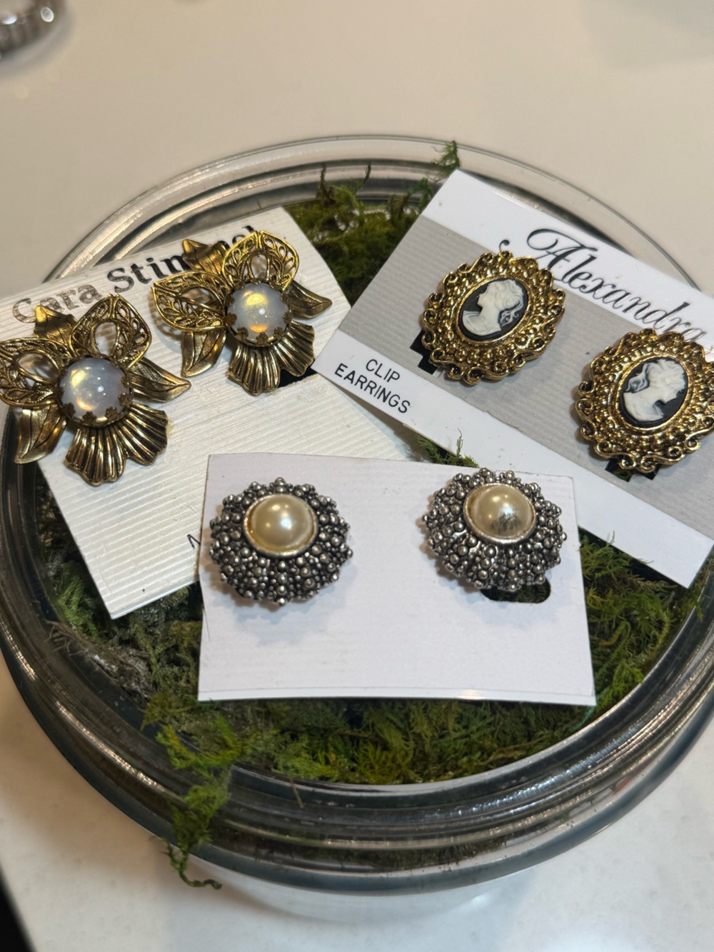 Gold and Pearl Clip-On Earrings - Silver/Gold